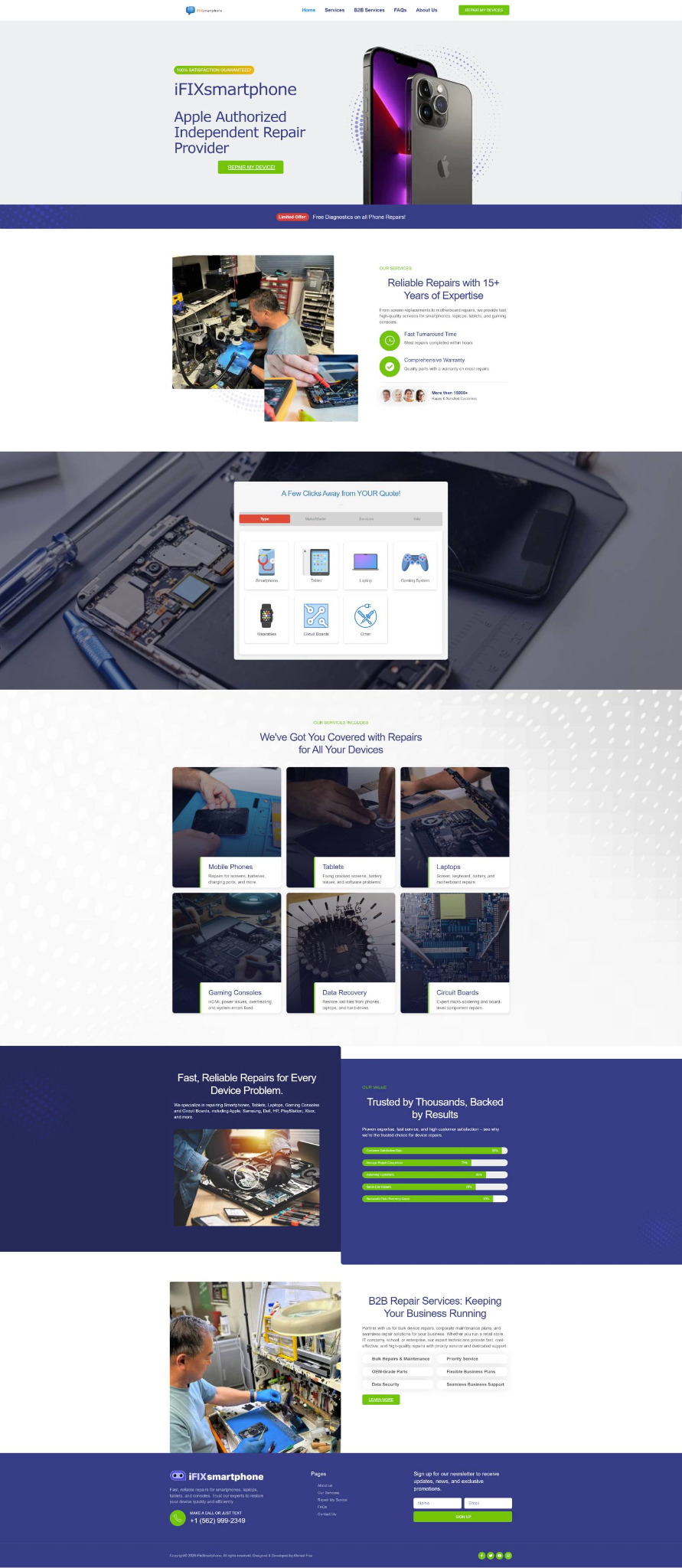iFix Smartphone website hero preview